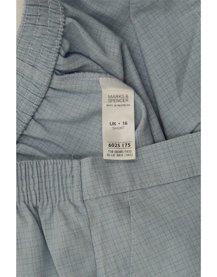 Marks & Spencer Chinobukser til kvinder UK 16 Large W32 L26 Blue Check