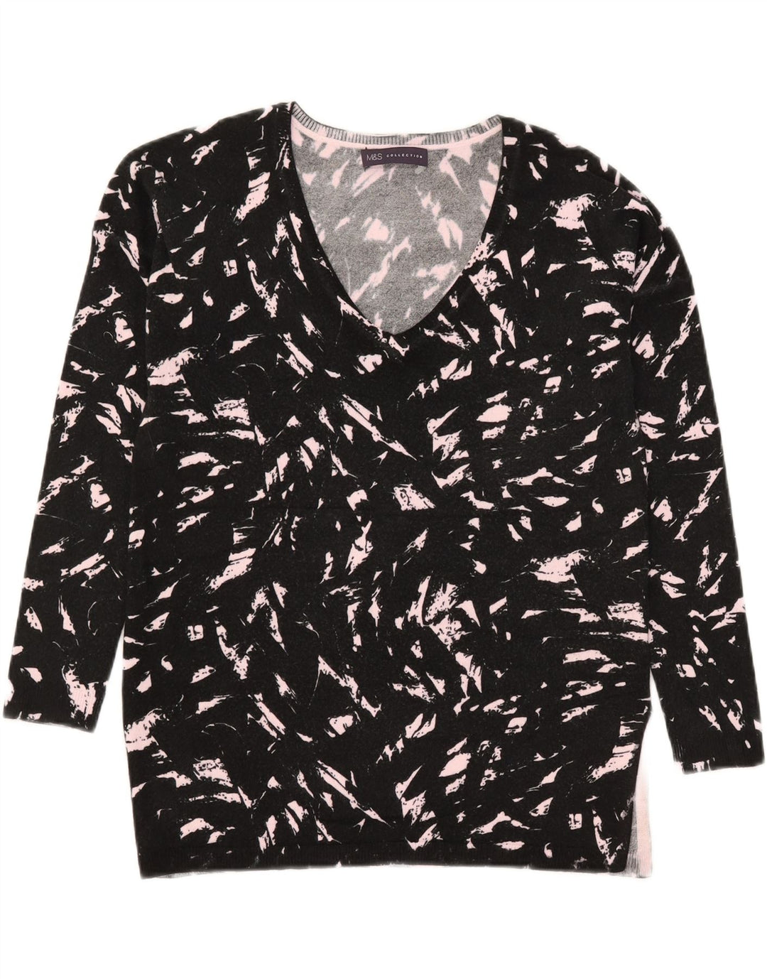 Marks & Spencer Dame V-hals sweater UK 8 Small Black