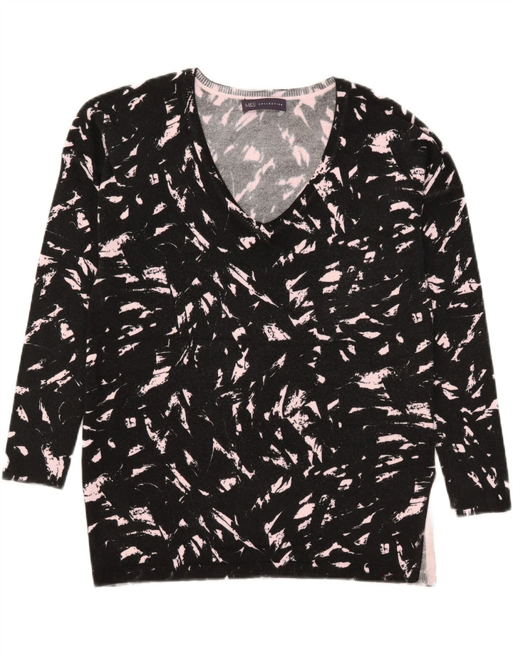 Marks & Spencer Dame V-hals sweater UK 8 Small Black