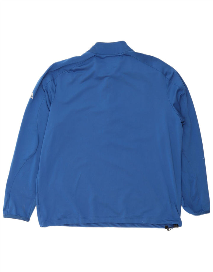 Adidas Herre Climacool Zip Neck Top Langærmet Stor Blå Polyester
