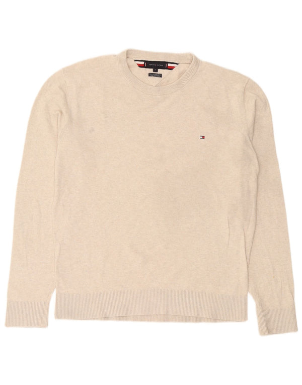 Tommy Hilfiger Herre Crew Neck Jumper Sweater XL Beige Bomuld