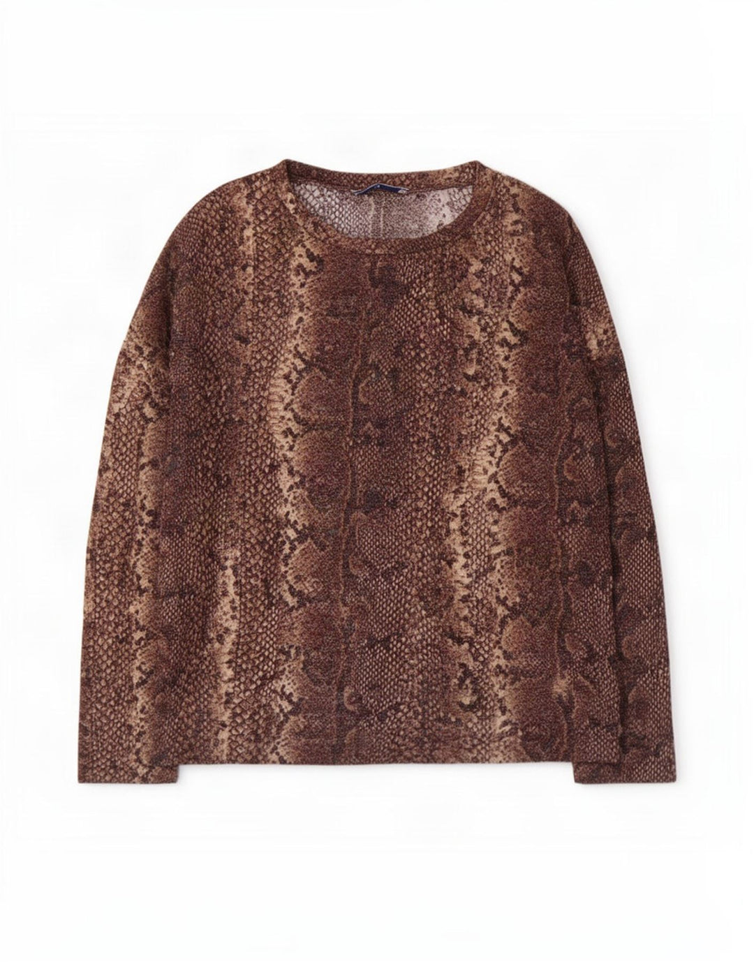 Zara Dametop 3/4 ærmer UK 14 Medium Brown Animal Print