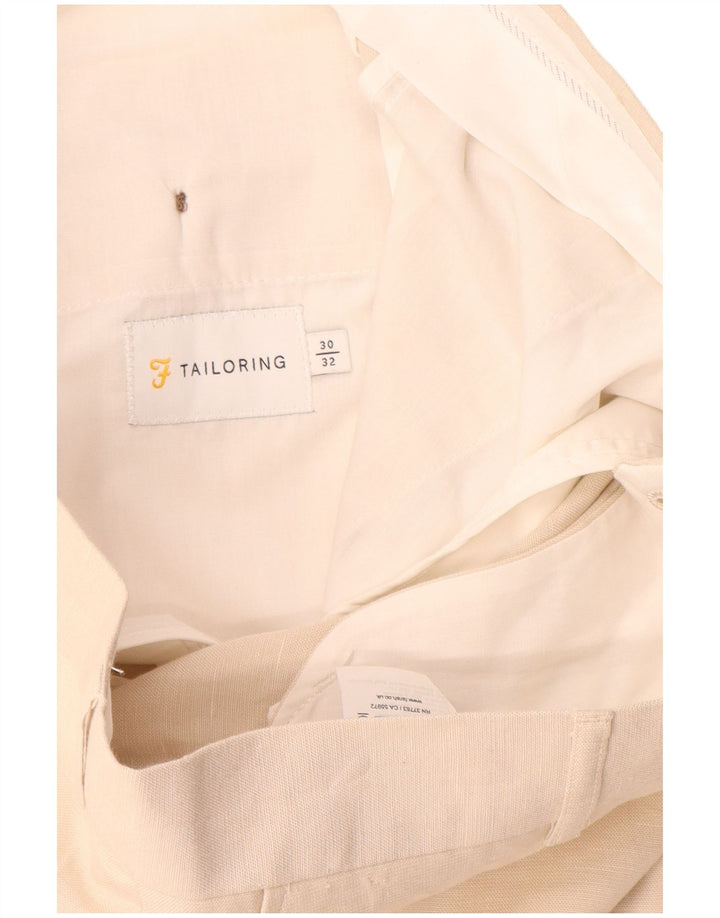 Farah Straight Suit Bukser til mænd W30 L32 Beige Polyester