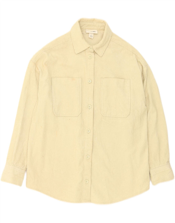 MONKI Womens Oversized Corduroy Shirt UK 10 Small Beige Cotton Vintage Monki and Second-Hand Monki from Messina Hembry 