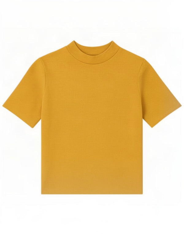 Zara T-Shirt Top UK 12 Medium Gul Bomuld