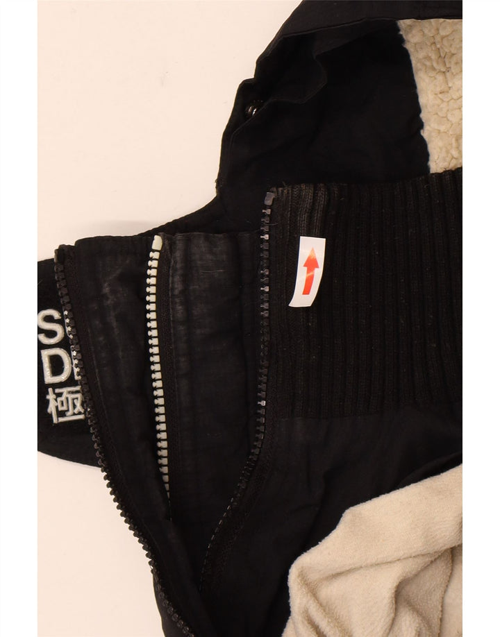 Superdry Windbreaker-jakke med hætte til kvinder UK 14 Medium Sort