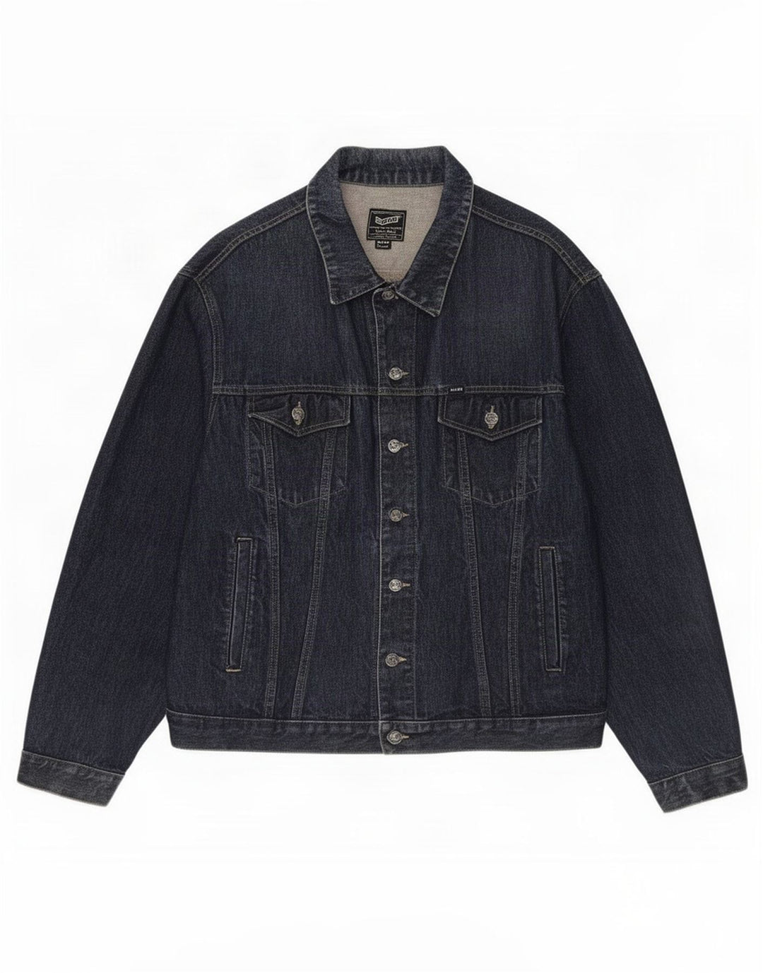Gas Herre denimjakke UK 40 Large Navy Blue Cotton