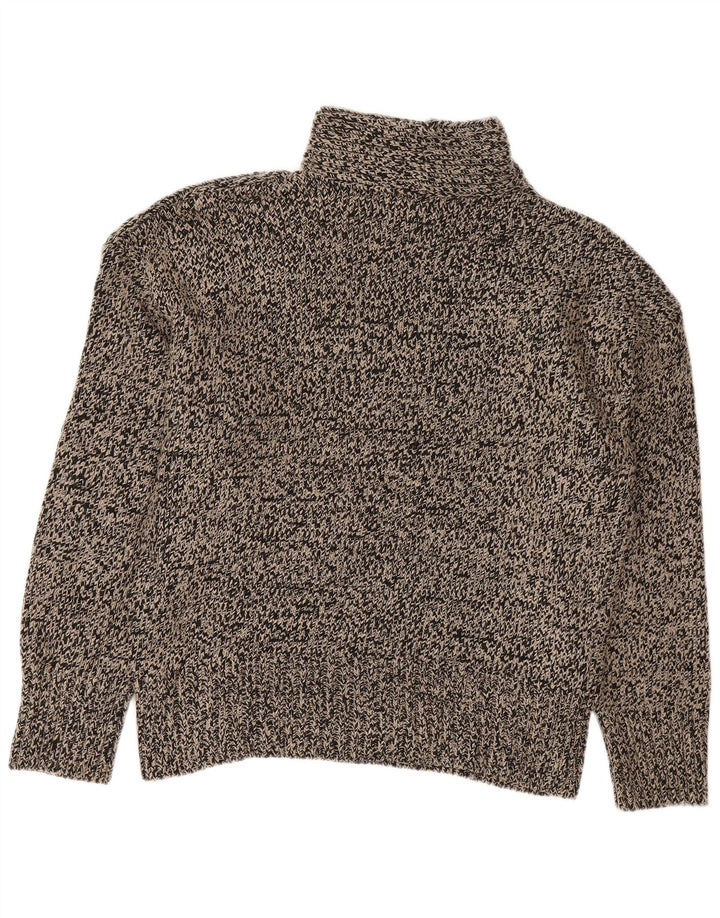 Zara Dame Turtle Neck Jumper Sweater UK 14 Medium Black Flecked Acryl