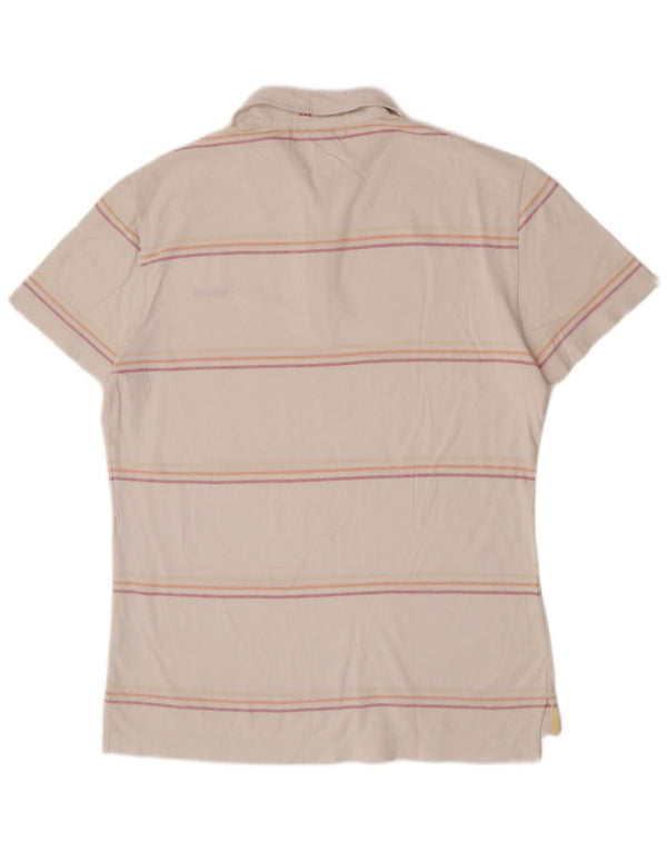Gas Poloshirt til mænd Medium hvid stribet bomuld