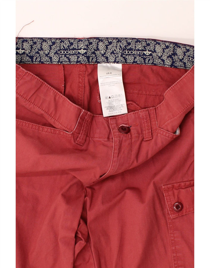 DOCKERS Womens Cargo Capri Trousers US 8 Medium W32 L19  Red Cotton Vintage Dockers and Second-Hand Dockers from Messina Hembry 