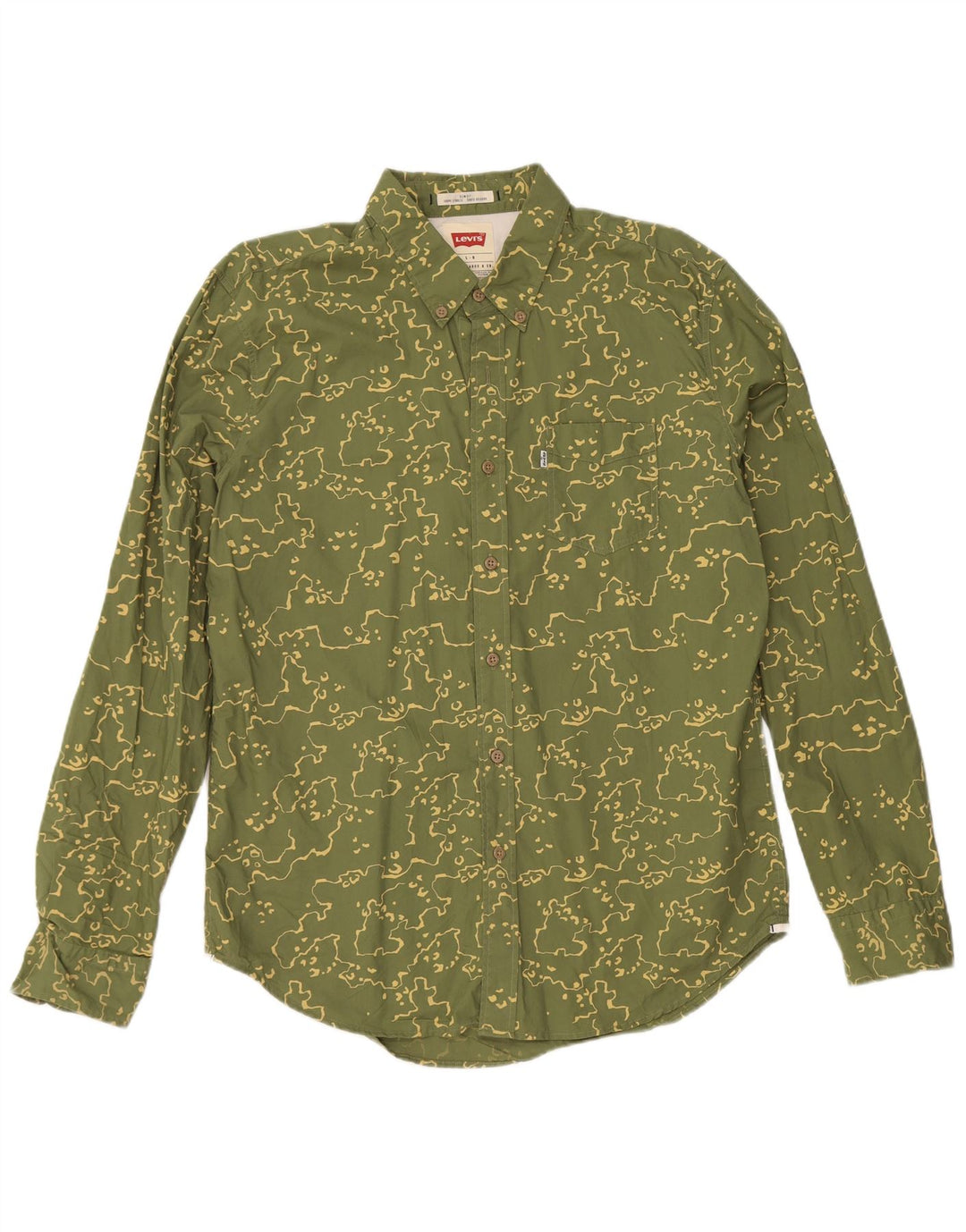Levi's Herre Slim Fit skjorte Stor grøn Camouflage Bomuld