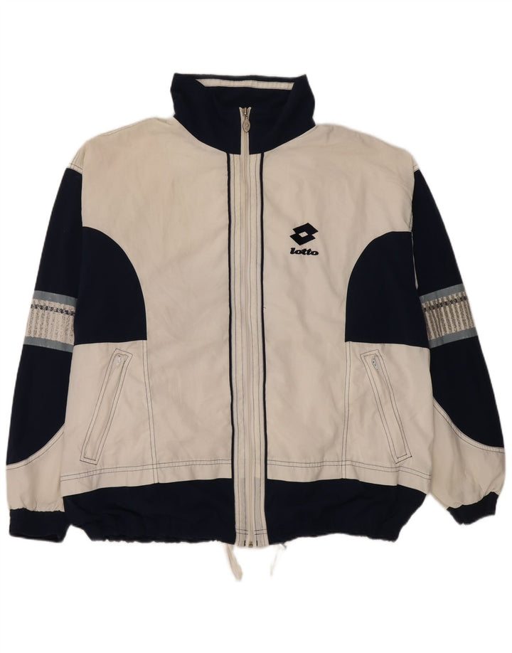LOTTO Træningsdragt til mænd Topjakke 2XL Hvid Colourblock Polyester