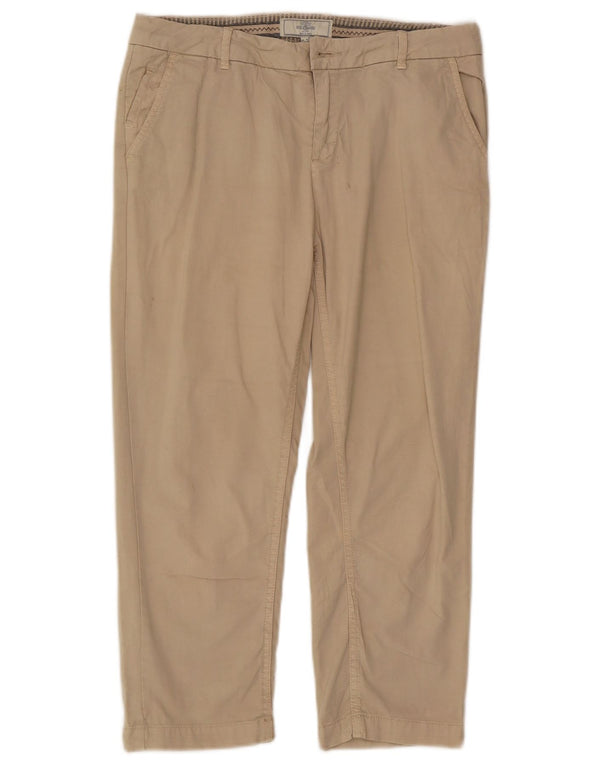 Fat Face Dame Capri Bukser UK 10 Small W28 L22 Beige Bomuld