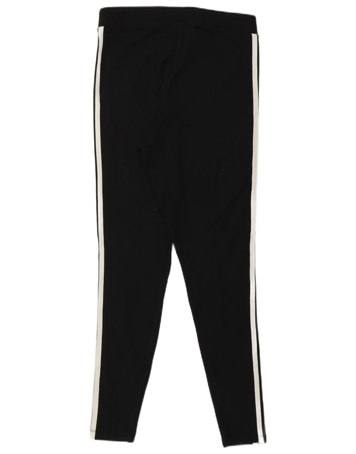 Adidas Dame Leggings UK 14 Medium Sort Stribet Bomuld