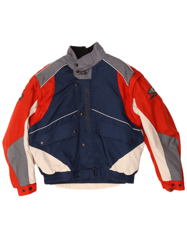 Spyke Herre Graphic Racer Jacket UK 40 Large Navy Blue Colourblock