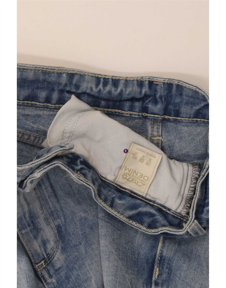 Zara Womens Distressed Denim Shorts EU 36 XS W26 Blå