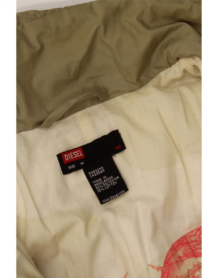 DIESEL Dame polstret jakke UK 14 Medium Khaki Polyester