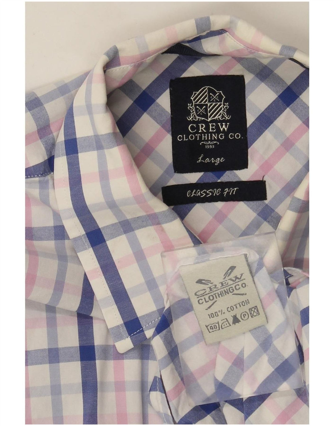 Crew Clothing Herre Classic Fit skjorte Stor flerfarvet ternet bomuld