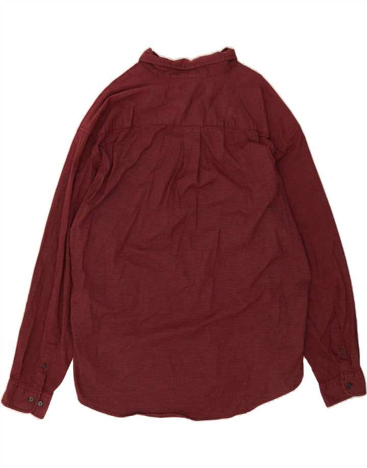 DOCKERS Mens Flannel Shirt 2XL Burgundy Check Cotton Vintage Dockers and Second-Hand Dockers from Messina Hembry 
