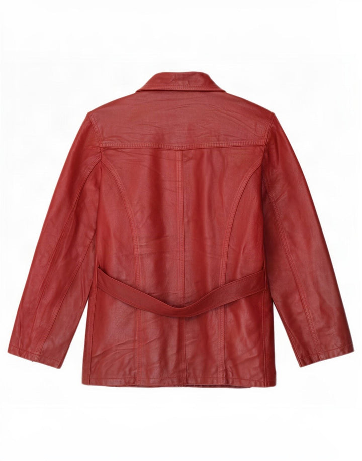 Bayside Dame Læderjakke UK 14 Large Burgundy