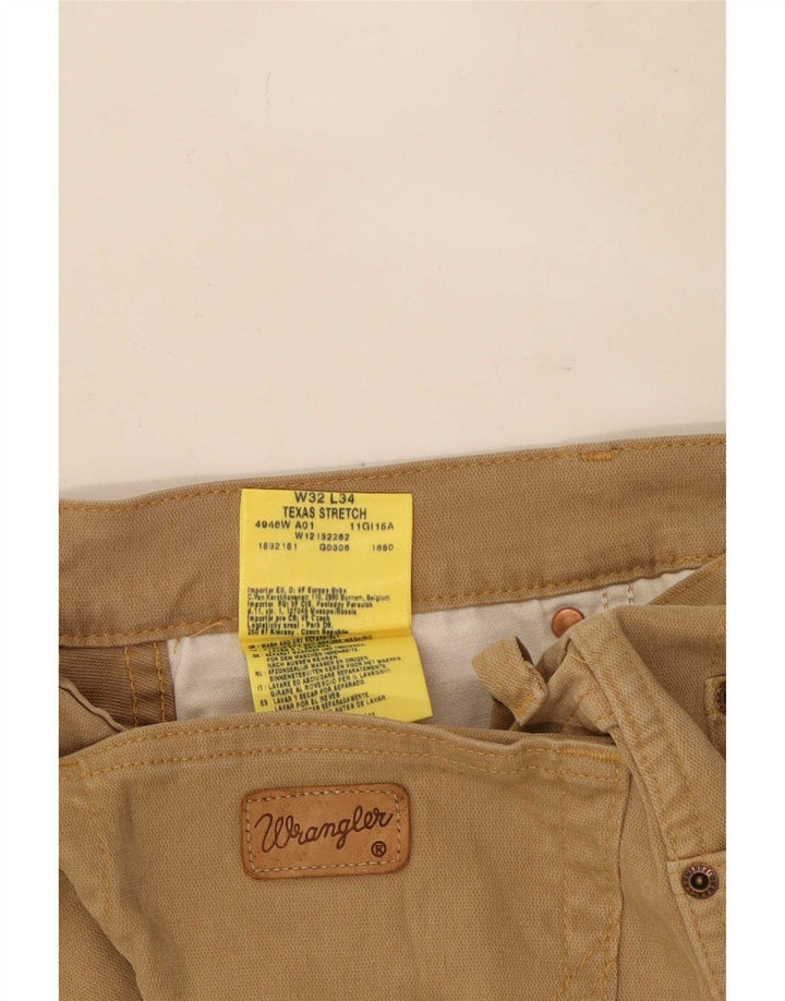 Wrangler Herre Texas Stretch Straight Jeans W32 L30 Brun Bomuld