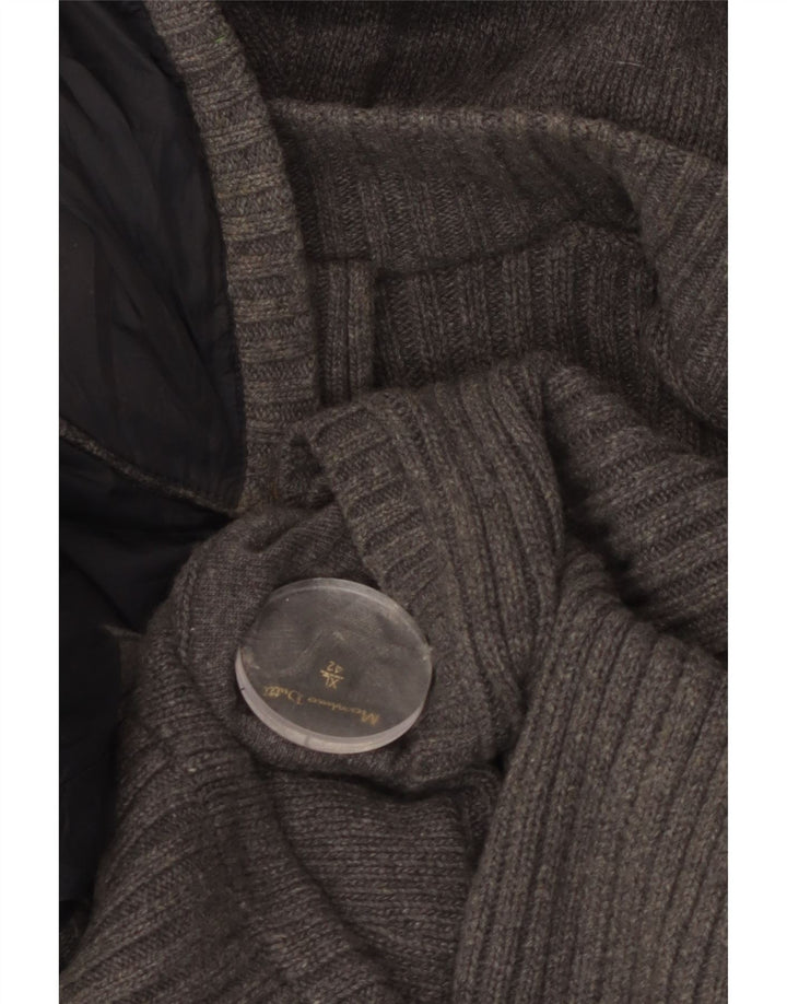 Massimo Dutti Herre Hættestrikket Vendbar Jakke UK 42 XL Grå