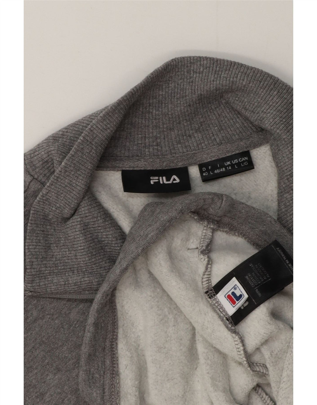 Fila træningsdragt topjakke til kvinder UK 14 Stor grå flækket bomuld