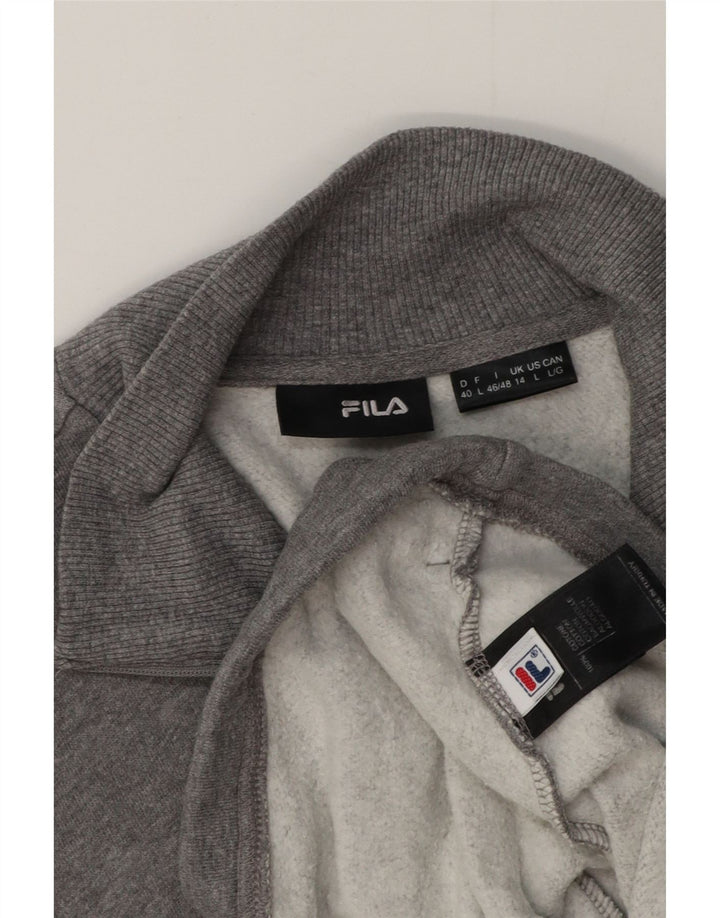 Fila træningsdragt topjakke til kvinder UK 14 Stor grå flækket bomuld