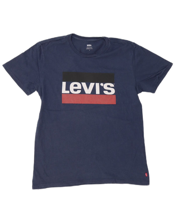 LEVI'S Herre grafisk T-shirt Top Medium Navy Blue