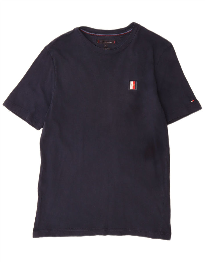 Tommy Hilfiger Herre T-shirt Top Lille marineblå bomuld