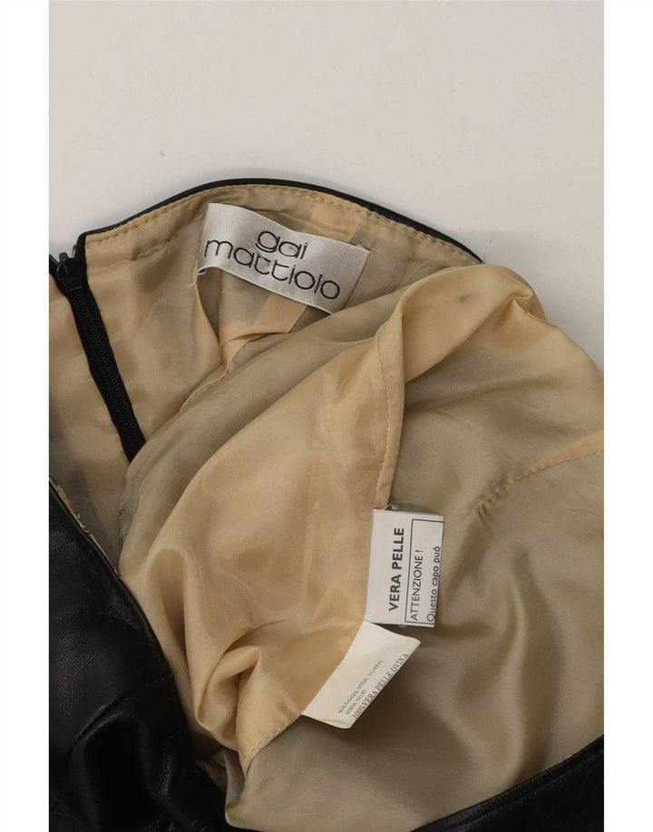Gai Mattiolo Dame Læder Nederdel W28 Medium Sort
