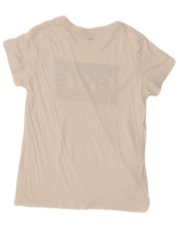 Levi's Grafisk T-shirt top til kvinder UK 12 Medium White