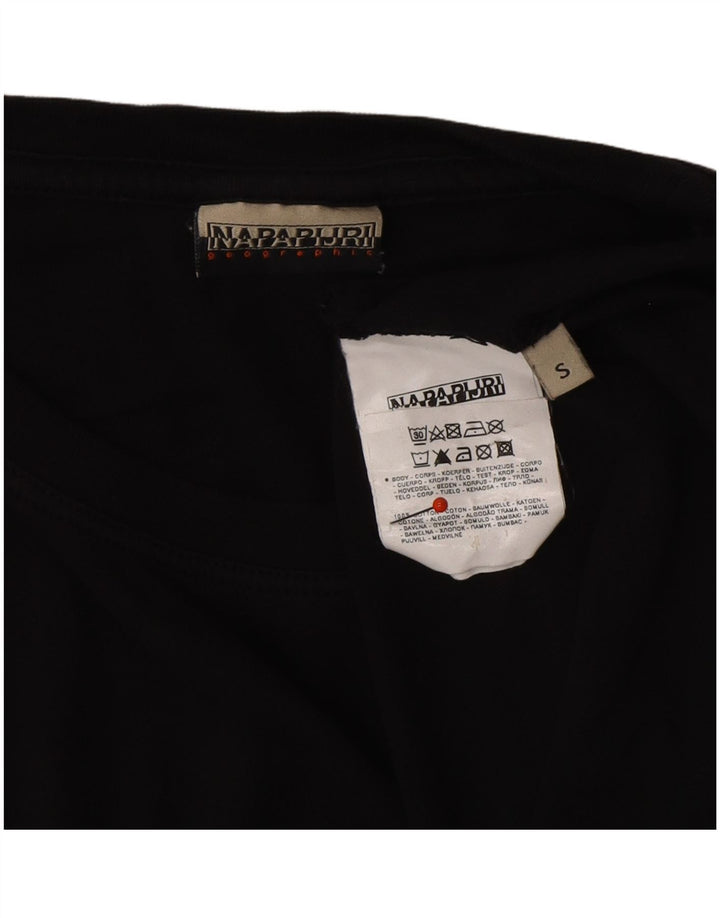 NAPAPIJRI Mens Graphic T-Shirt Top Small Black Cotton