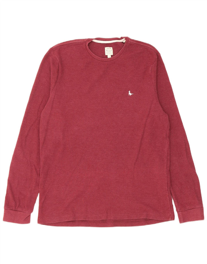 Jack Wills Herre Top Langærmet Medium Bourgogne Bomuld