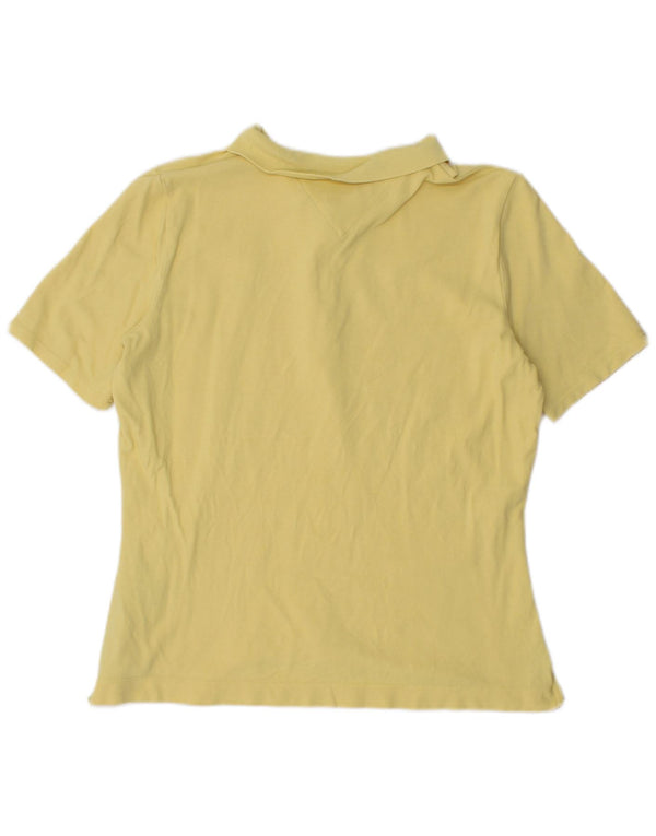 Tommy Hilfiger Womens Regular Fit Polo Shirt UK 12 Medium Yellow Cotton