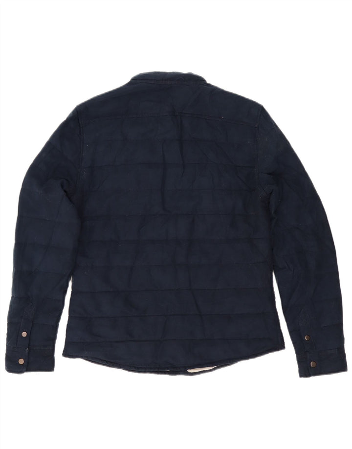 Zara Polstret Herrejakke UK 36 Small Navy Blue Polyester