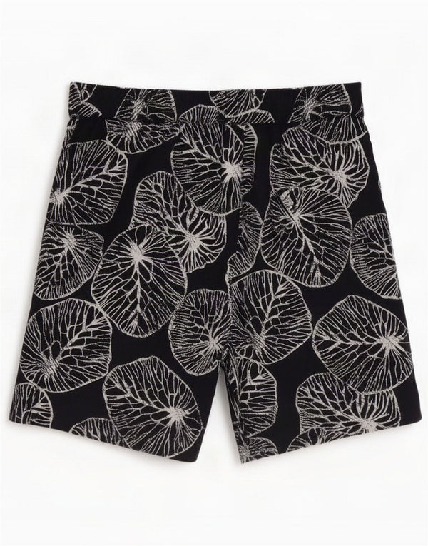 Weird Fish Womens Sports Shorts UK 10 Small Navy Blue Floral Viscose