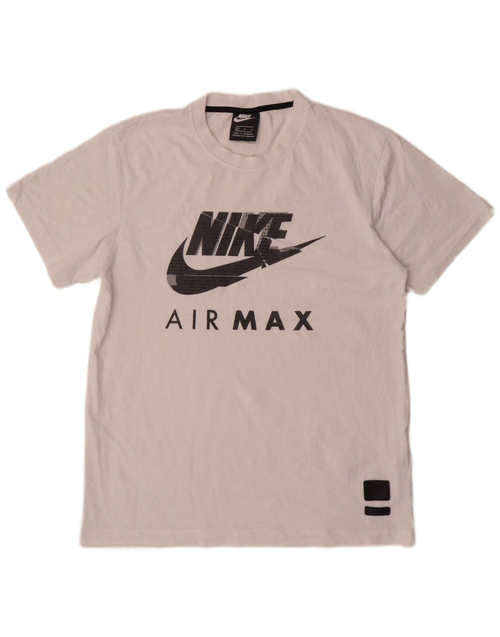 Nike Herre Air Max Grafisk T-shirt Top Medium Hvid Bomuld