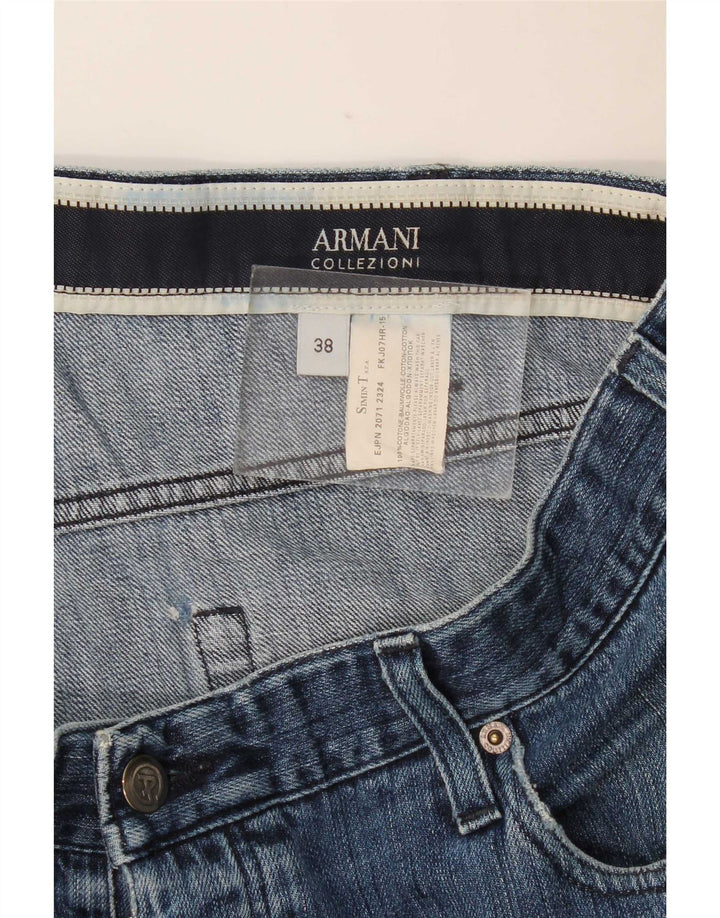 Armani Straight Jeans til mænd W38 L31 Blå Bomuld