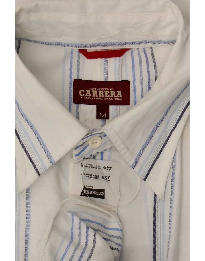 Carrera herreskjorte medium hvid stribet bomuld
