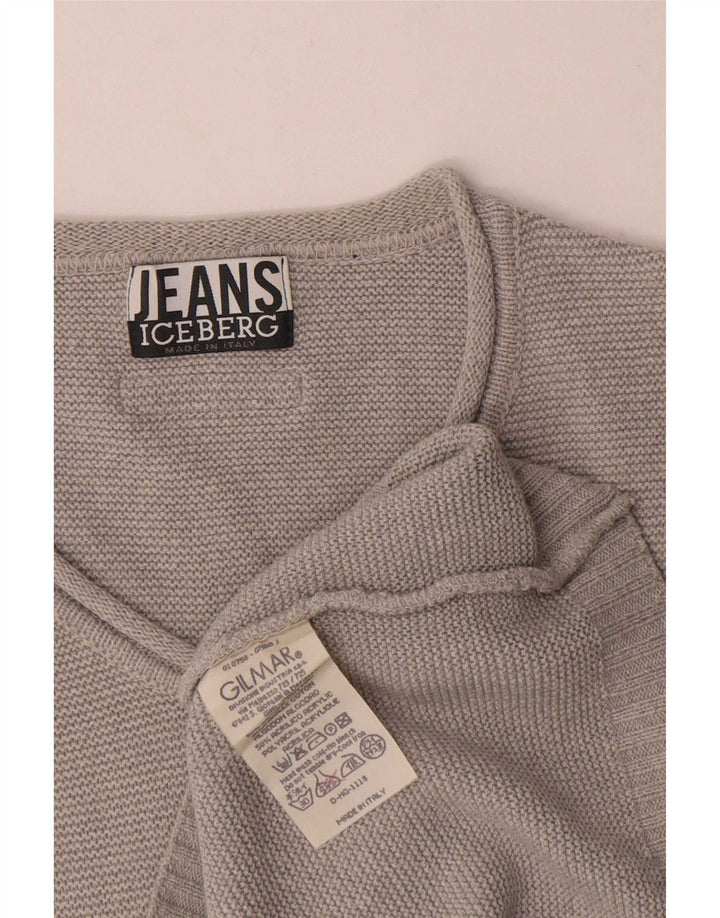 Iceberg Herre V-hals sweater Medium Grå Bomuld