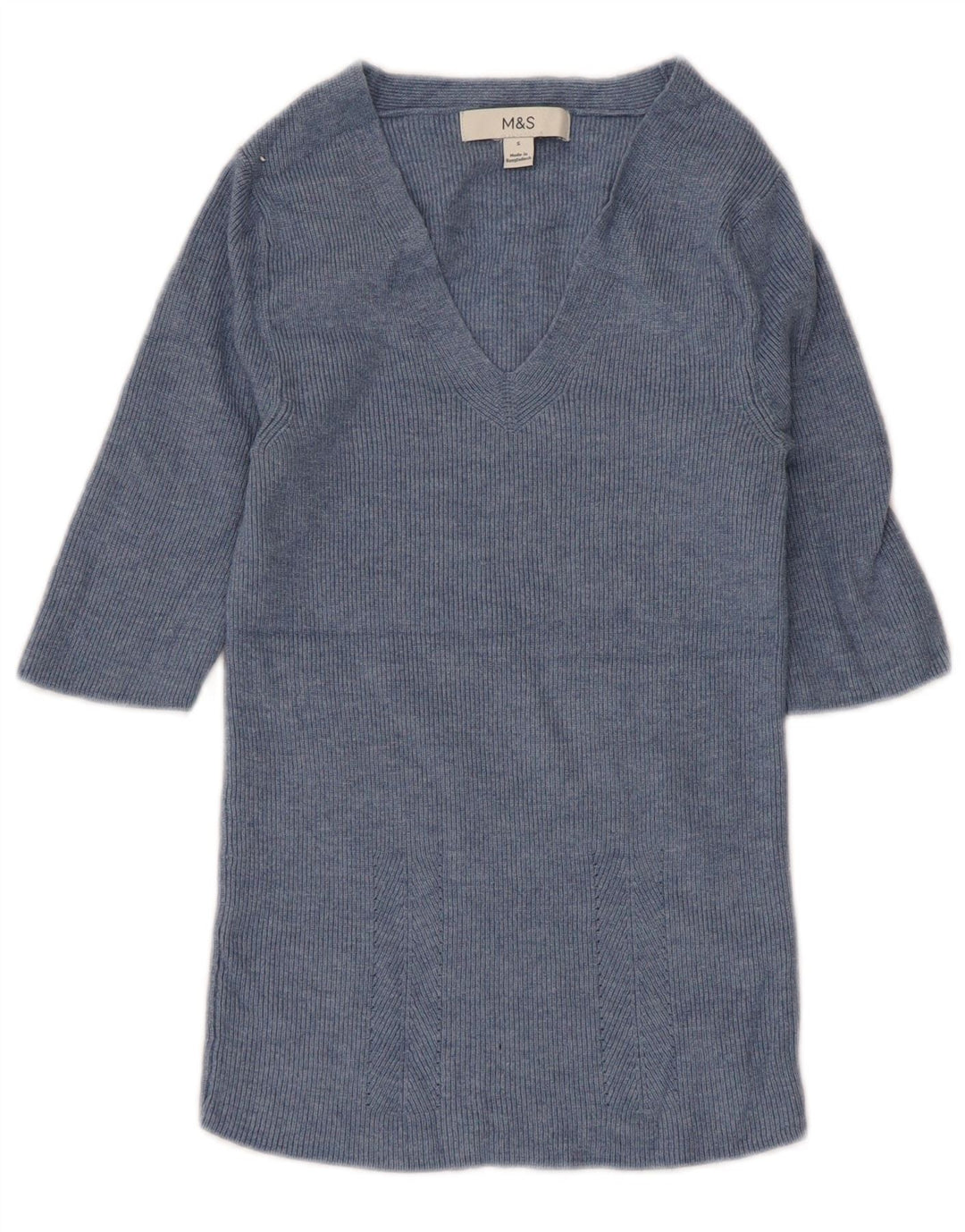 Marks & Spencer Damebluse Top UK 8 Small Blue Viscose