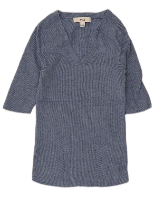 Marks & Spencer Damebluse Top UK 8 Small Blue Viscose