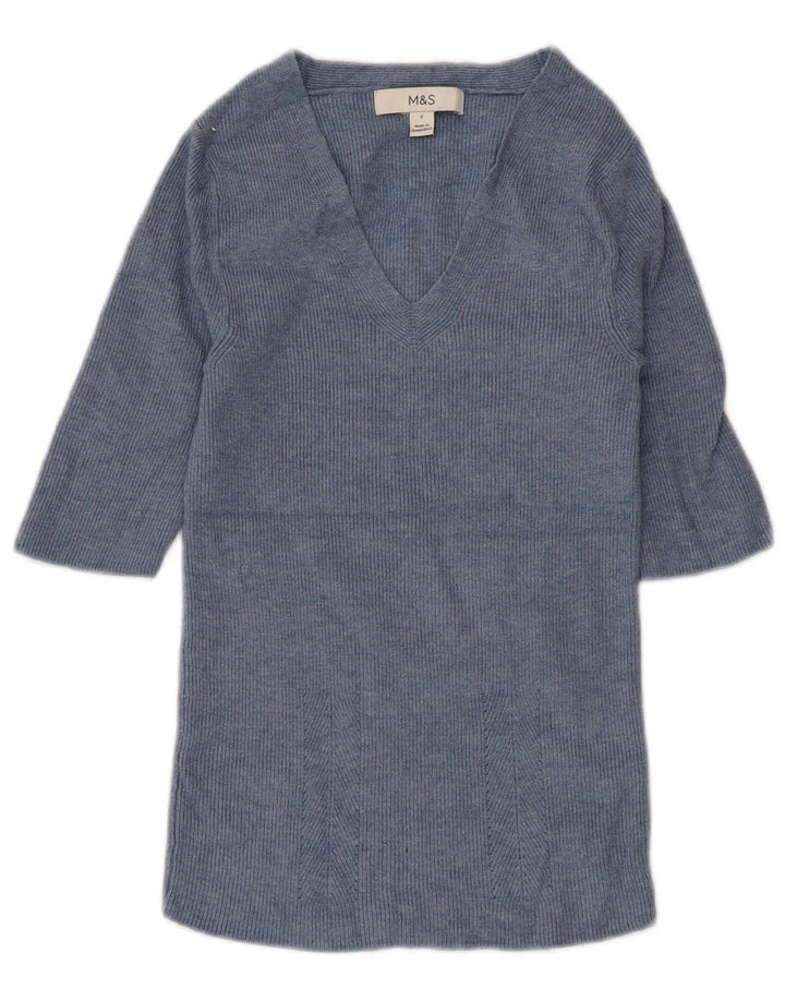Marks & Spencer Damebluse Top UK 8 Small Blue Viscose