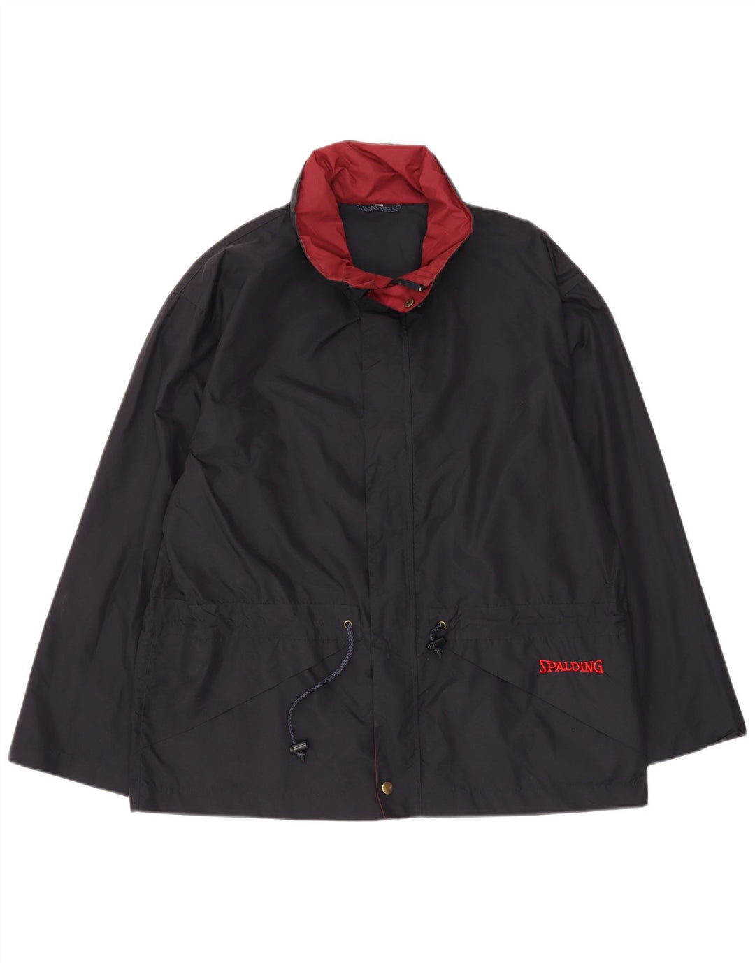SPALDING Herre Windbreaker Jacket UK 38 Medium Navy Blue Nylon