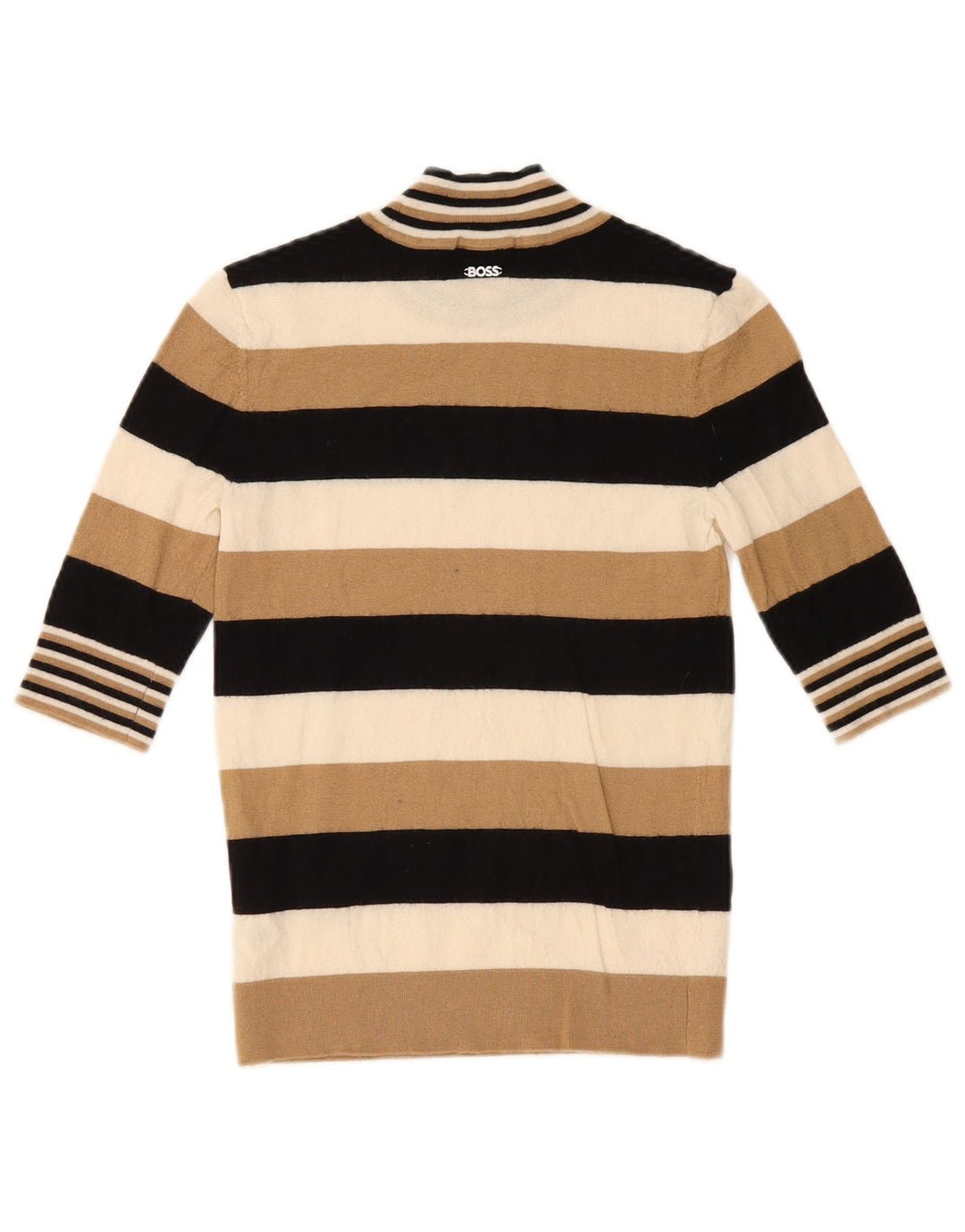 Hugo Boss Dame Turtle Neck Jumper Sweater UK 10 Small Multicolored