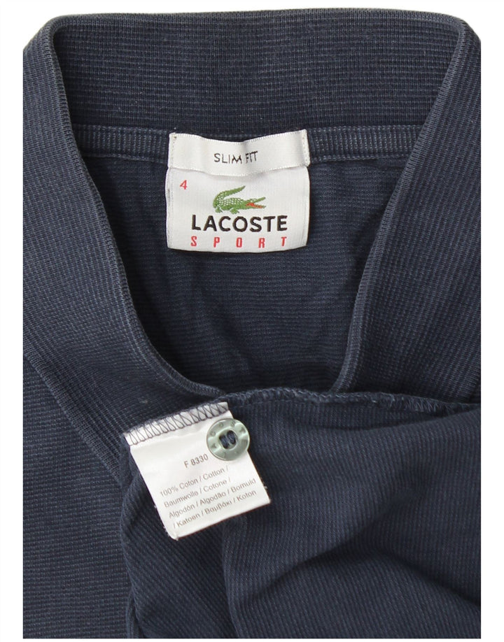 LACOSTE Herre Slim Fit Polo Shirt Størrelse 4 Medium Marineblå Bomuld