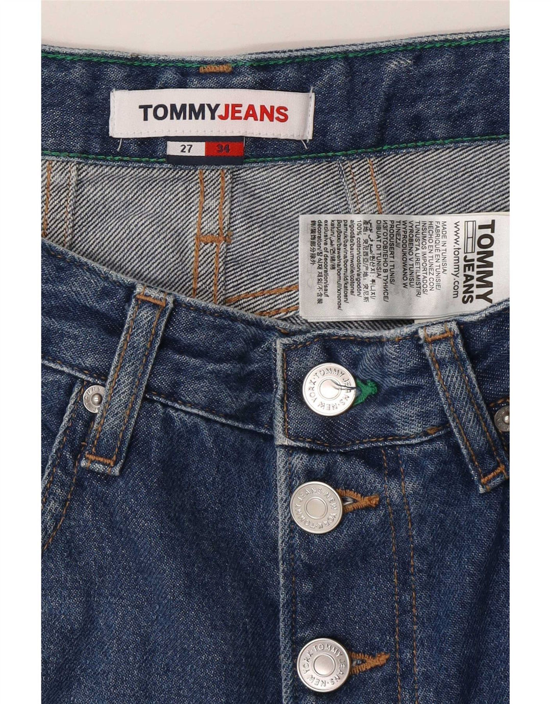 Tommy Hilfiger Dame-tilspidsede jeans W27 L29 Blå Bomuld