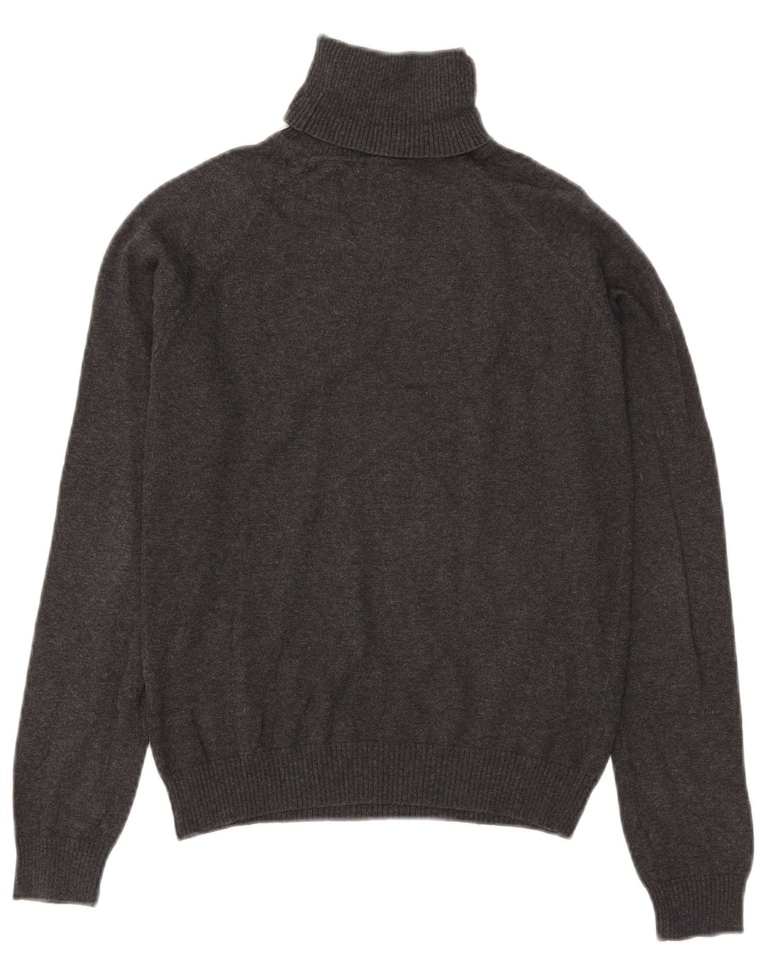 Zara Dame Crop Roll Neck Jumper Sweater UK 12 Medium Grey Bomuld