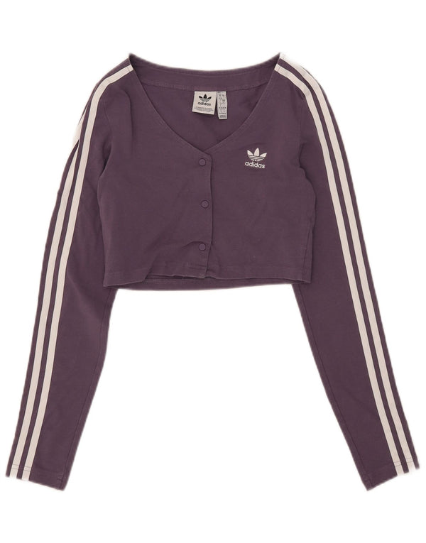 Adidas Langærmet Crop Top til kvinder DK 8/10 lille lilla bomuld